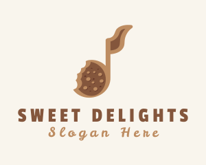 Brown Cookie Musical Note logo design