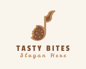 Brown Cookie Musical Note logo design