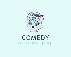 Female Floral Skull Logo