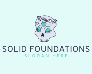 Cultural - Female Floral Skull logo design