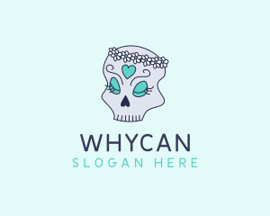 Cultural - Female Floral Skull logo design