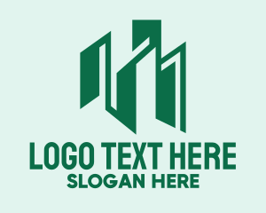 Skyscraper - Green Tower Buildings logo design