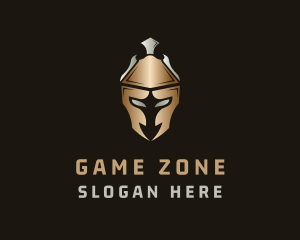 Gold Silver Gladiator Helmet logo design