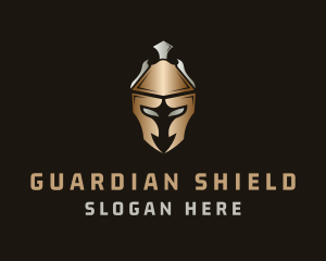 Protector - Gold Silver Gladiator Helmet logo design