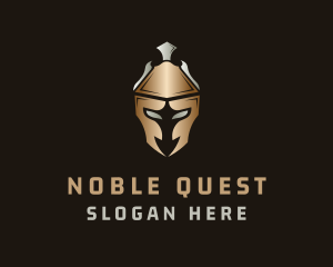 Gold Silver Gladiator Helmet logo design