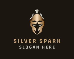 Silver - Gold Silver Gladiator Helmet logo design