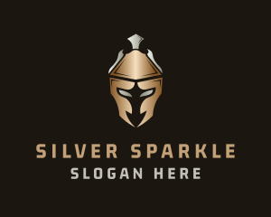 Silver - Gold Silver Gladiator Helmet logo design