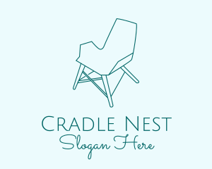 Blue Furniture Chair  logo design