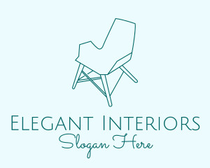 Blue Furniture Chair  logo design