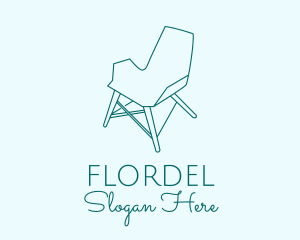 Blue Furniture Chair  logo design