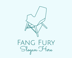 Blue Furniture Chair  logo design