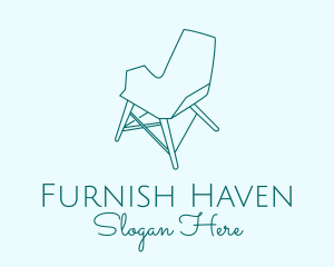 Blue Furniture Chair  logo design