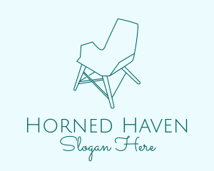 Blue Furniture Chair  logo design