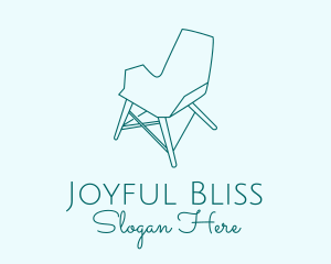 Blue Furniture Chair  logo design