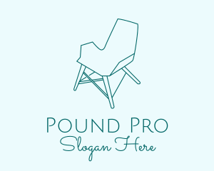 Blue Furniture Chair  logo design