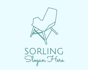 Blue Furniture Chair  logo design