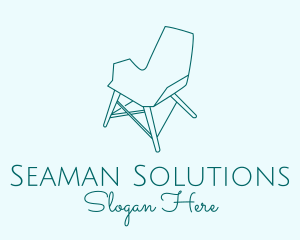 Blue Furniture Chair  logo design