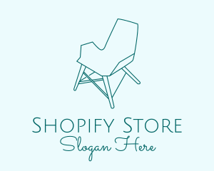 Blue Furniture Chair  logo design