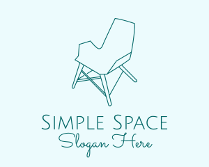 Minimalism - Blue Furniture Chair logo design