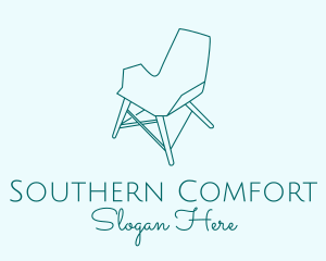 Blue Furniture Chair  logo design