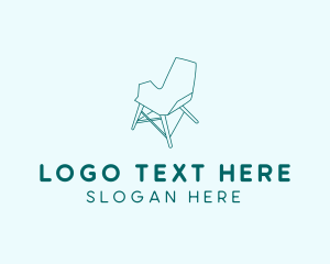 Carpentry - Blue Furniture Chair logo design