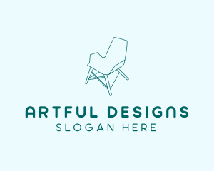 Blue Furniture Chair  logo design