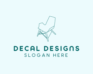 Blue Furniture Chair  logo design