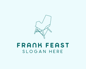 Blue Furniture Chair  logo design