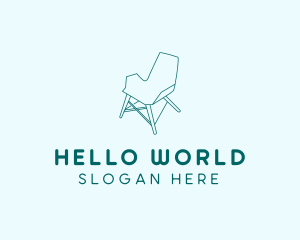 Blue Furniture Chair  logo design