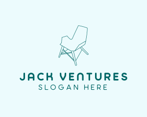 Blue Furniture Chair  logo design