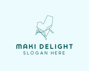 Blue Furniture Chair  logo design