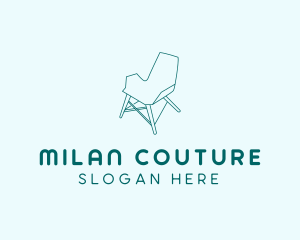 Blue Furniture Chair  logo design