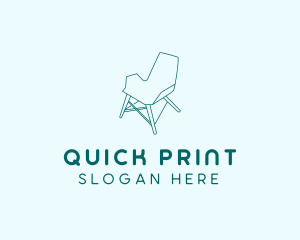 Blue Furniture Chair  logo design