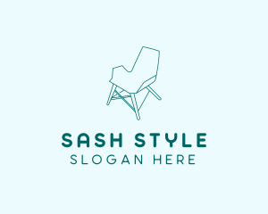 Blue Furniture Chair  logo design