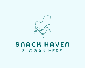 Blue Furniture Chair  logo design