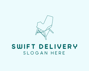 Blue Furniture Chair  logo design