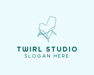 Blue Furniture Chair  logo design