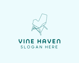 Blue Furniture Chair  logo design