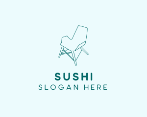 Blue Furniture Chair  logo design