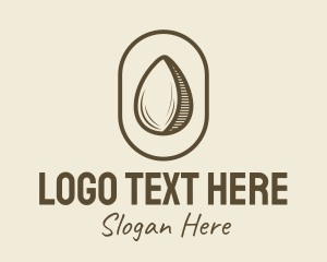 Vegan - Simple Almond Nut logo design