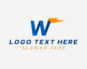 Electric Flash Letter W logo design