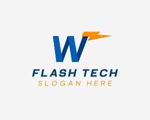 Flash - Electric Flash Letter W logo design