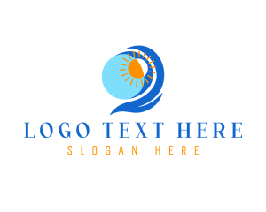 Vacation - Beach Wave Sun logo design