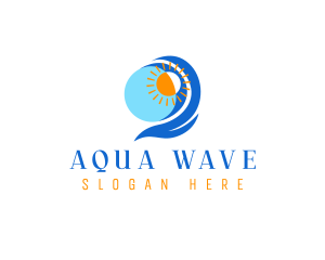 Beach Wave Sun logo design