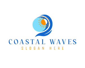 Shore - Beach Wave Sun logo design