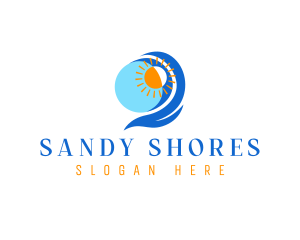 Beach Wave Sun logo design