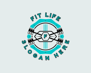 Barbell Fitness Weightlifting logo design