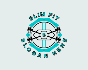 Barbell Fitness Weightlifting logo design