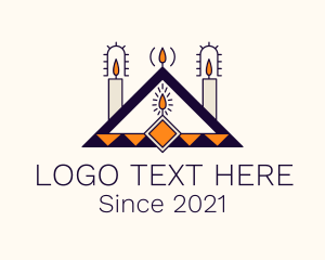 Boho - Pyramid Candle Light logo design