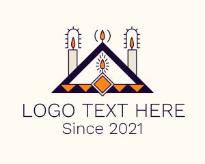 Meditation - Pyramid Candle Light logo design